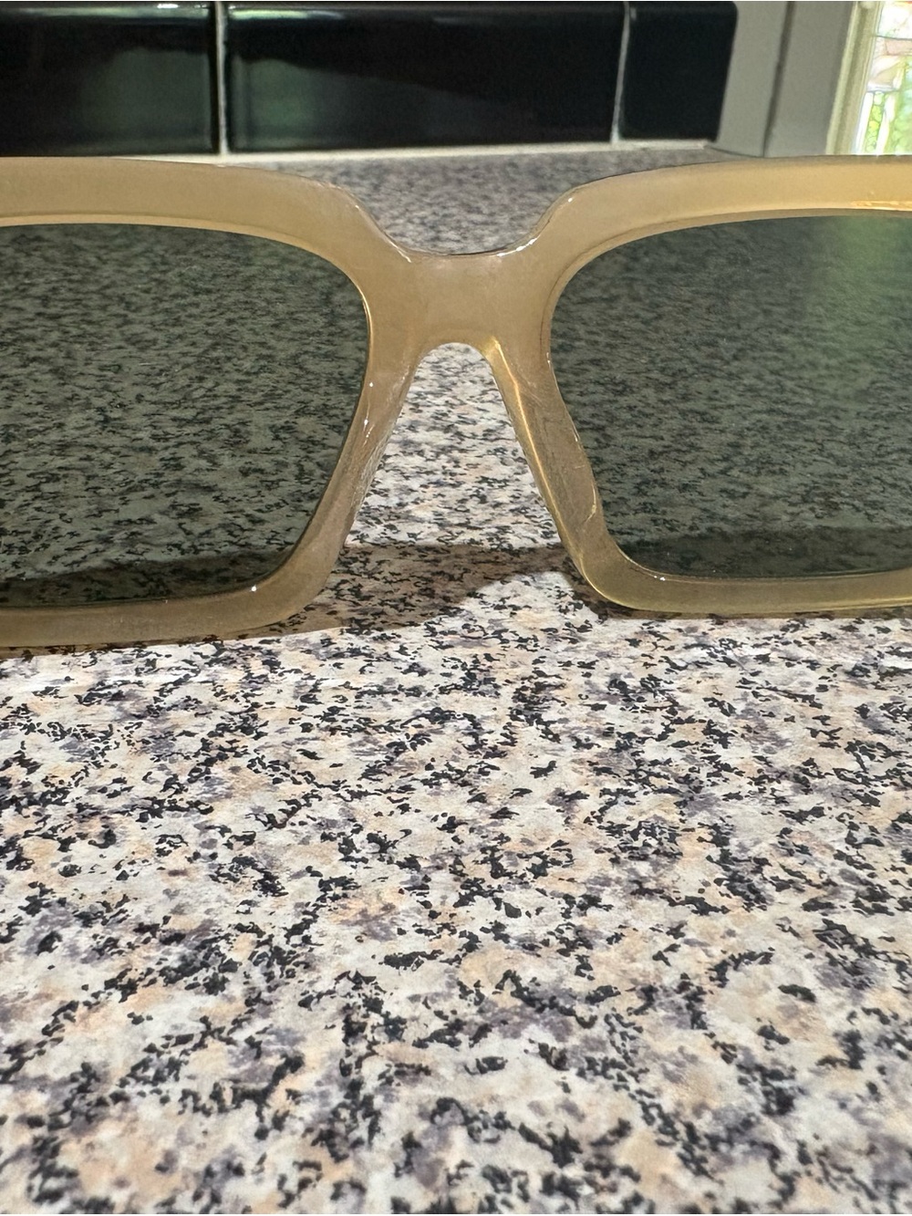 RAEN Keera Sunglasses Tan Frame Green Lens Square Oversized Fashion Designer - Picture 6 of 8